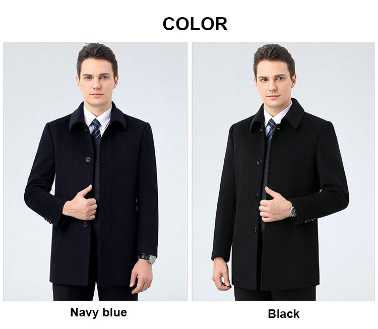 Stylish and Sustainable Middle-Aged Double-Sided Woolen Cashmere Coat for Men's Business