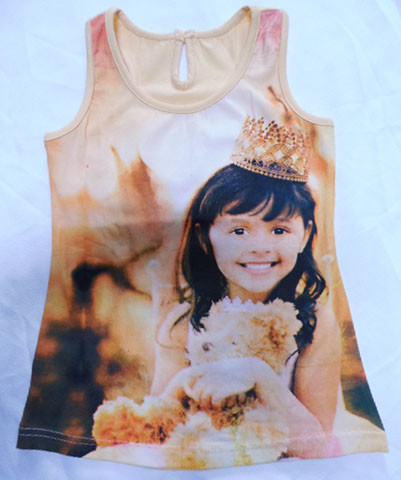 100% Polyester Size 104 130gsm Fabric Childrens Tshirt Round Neck
