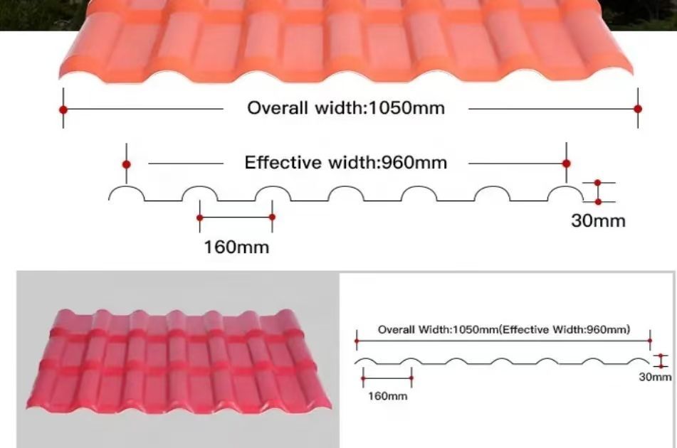 Indian Popular Spanish Style Shingle ASA Coated UPVC PVC Roofing Sheet