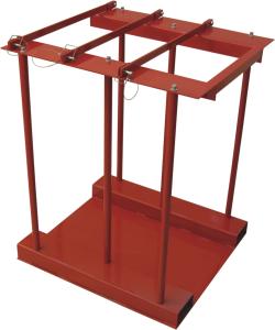 Quality Industrial Strength 6 Gas Cylinder Caddy Welding Bottle Rack With Hinged Retain Bar wholesale