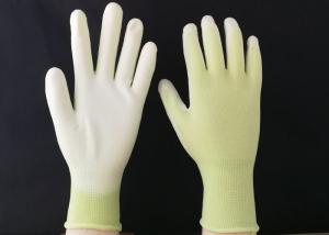 Quality 13 Gauge Polyurethane Coated Gloves Green Nylon Seamless Reusable Design wholesale