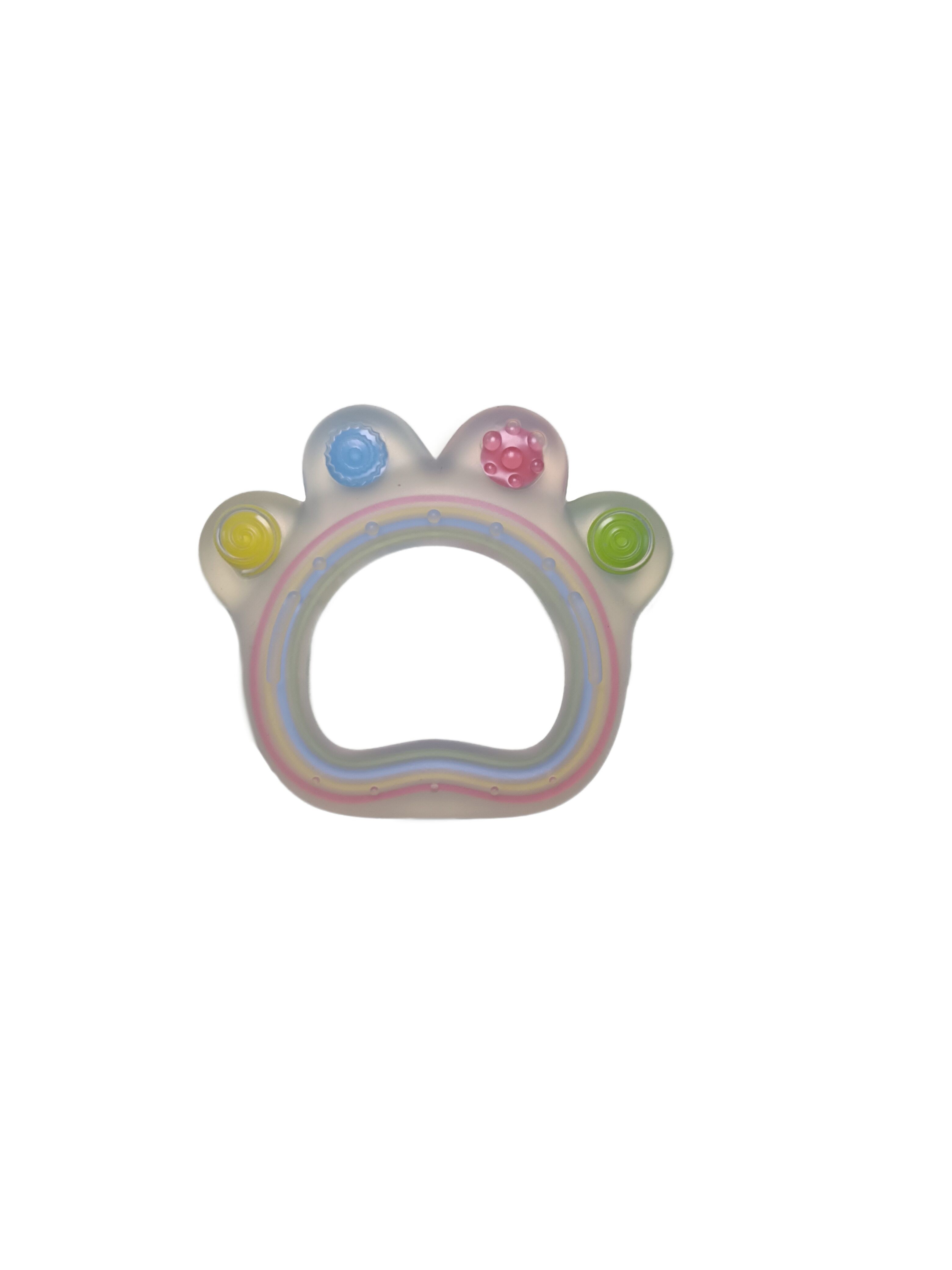 Flexible Bear Paw Cow Silicone Baby Teether Toy 8x9cm With Size Is 8*9 cm And Weight Is 35 Gram