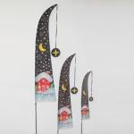 Christmas Garden Flag snowing house