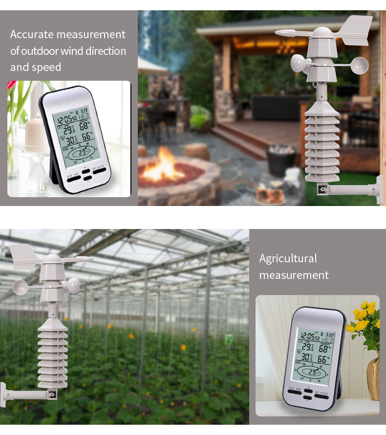 Outdoor Wireless Weather Station Temperature Humidity Wind Direction And Speed Sensor