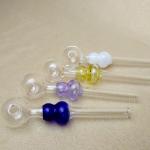 Simple Clear Glass Smoking Pipe 2mm Thick Customized Logo Avaiable