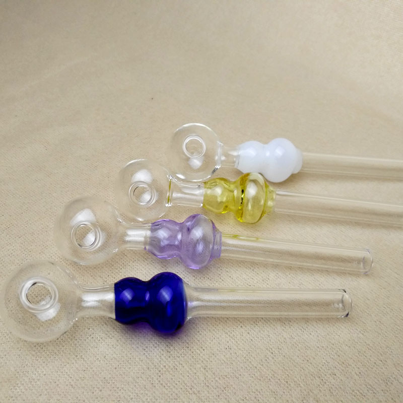 Simple Clear Glass Smoking Pipe 2mm Thick Customized Logo Avaiable