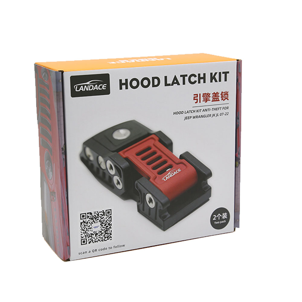 Hard Anodizing Surface Finishing JL Hood Latches Kit for Jeep Wrangler Aluminum Alloy