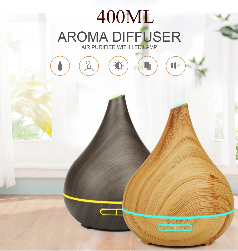 HOMEFISH 400ml Essential Oil Diffusers Wooden Aroma Diffuser OEM ODM