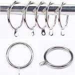 Silver 45mm Diameter 5mm Thickness Curtain Rod Rings With Gasket