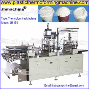 Quality Hot Selling automatic disposable lid thermoforming machine/lid forming,cutting and stake wholesale