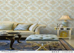 Quality Vinyl Damask PVC Waterproof Wallpaper Strippable Italy Style For Living Room wholesale