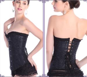 Quality Sexy busty Lace corset dress lingerie wholesale