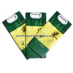 Poly food packaging bag for rice with custom handle, rice packaging plastic bag