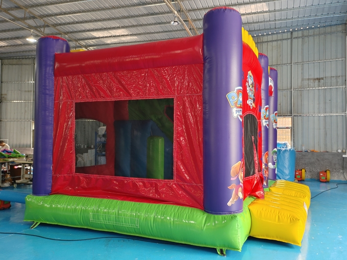 Funny Party Playground Inflatable Games Patrol Cartoon Inflatable Bouncy House With Slide Inflatable Combo For Kids
