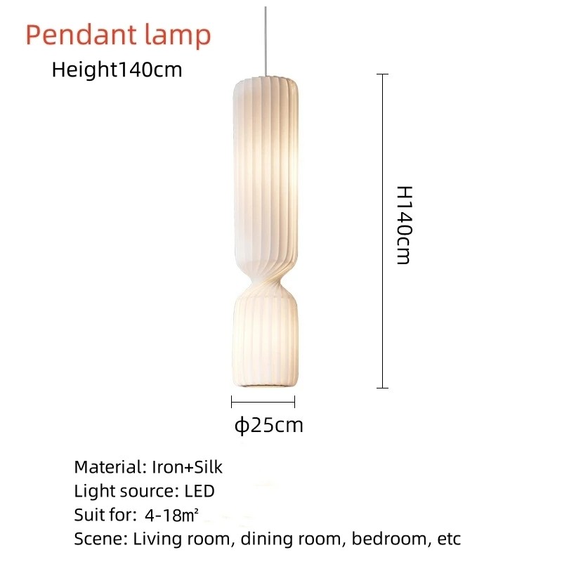 Danish Designer Cylindrical Shape Silk Pendant Lamp(WH-AP-591)