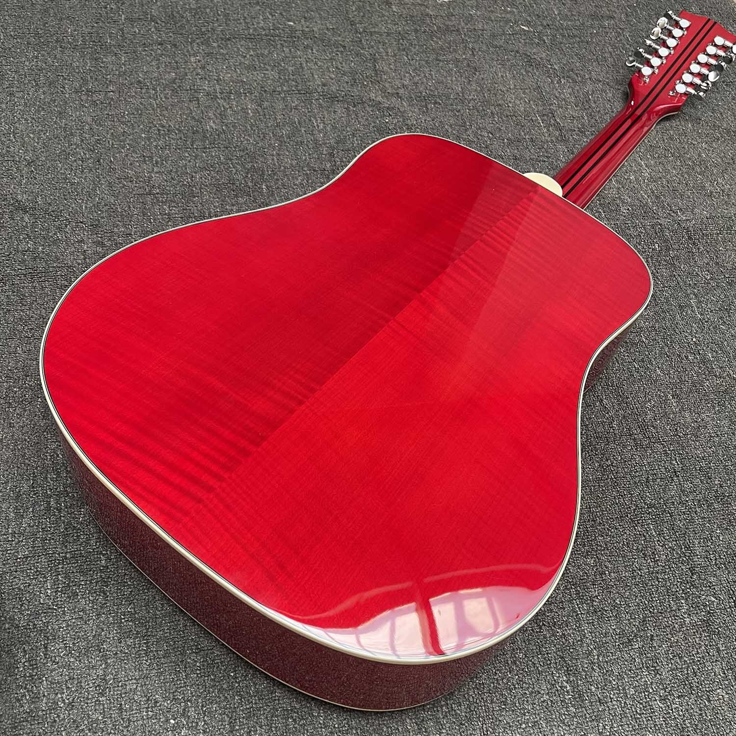 Custom 12 strings 41 inch Flamed Maple Neck Doves Dreadnought Acoustic Guitar Deluxe Version Customized Headstock