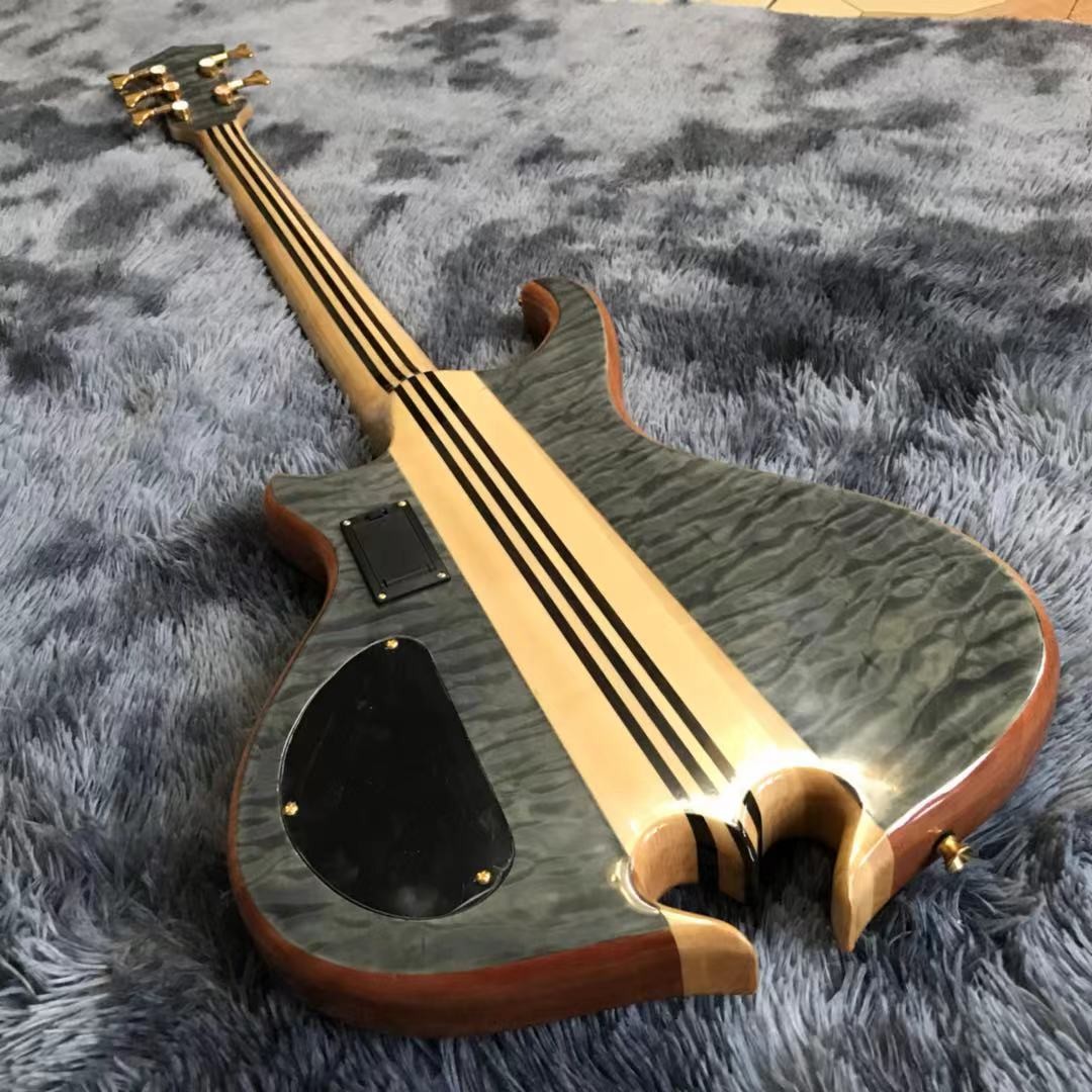 2023 NEW Custom Alembic Style Neck Through Body Mark King Signature Deluxe 5 Strings Electric Guitar Bass