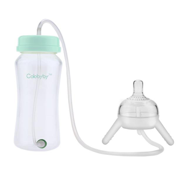 Hands Free Baby Feeding Bottle For Parents Straight Round 10oz Feeding Bottle
