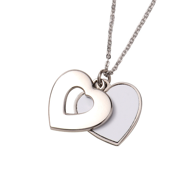 Sublimation Heart Shape Sliding Locket Necklace For Sublimation Printing sublimation valentine gifts