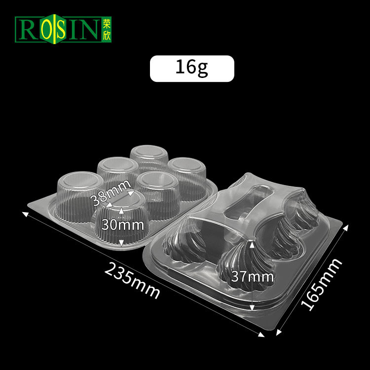 6 Count Disposable Clear Hinged Cupcake Containers High Transparency
