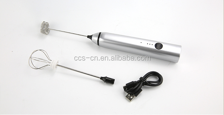 304 stainless steel usb rechargeable coffee milk frother stirrer coffee foam mixer milk foam mixer
