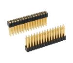 2.54mm H3.5mm 12pin Male Pogo pin connector Dual Row black Plastic Straight Dip
