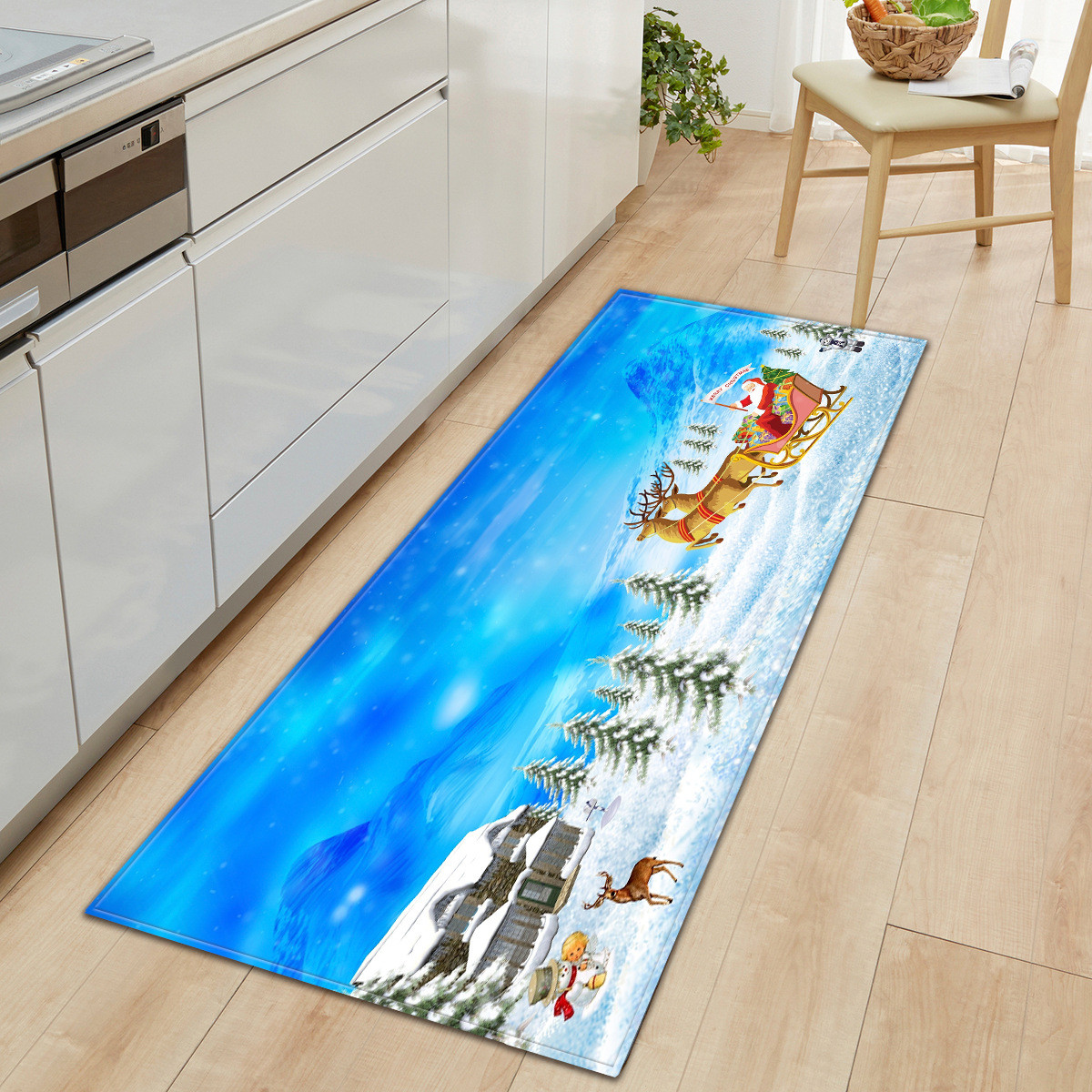 Santa Cute Kitchen Runner Rugs Washable 40*60cm kitchen comfort mat