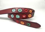 Embroidered Flowers Cowhide 95cm Female Leather Belts