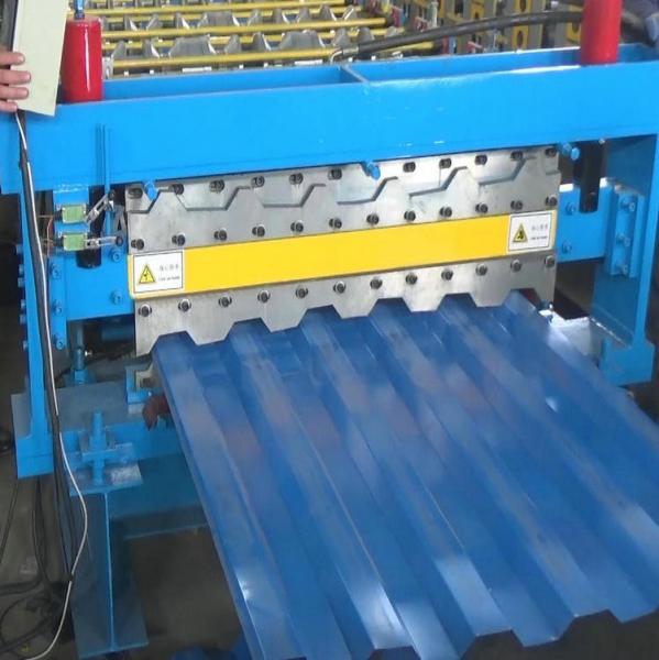 Cheap Trapezoidal Roof Panel Roll Forming Machine 33 Ksi - 50 Ksi Yield Stress for sale