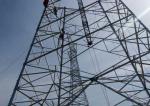 Silver High Voltage Transmission Towers , High Tension Overhead Line Tower