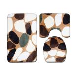 Stone Printed 3 Pc Bath Rug Set 45*75cm Toilet Seat Cover Rug