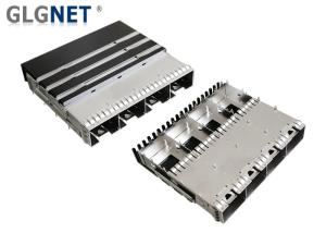 Quality One Piece Metal Sfp Port Connector 4 Ports With Heat Sink EMI Springs wholesale