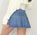 Oem Apparel Manufacturers Women'S Pleated Skirt With Belt A - Line Skirt High