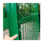 Green PVC Coated 3D V Triangle Bending Curved Welded Wire Mesh Fence Panel for