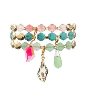 Quality Gemstones Healing Crystal Stretch Beaded Bracelet Semi Precious Unisex wholesale