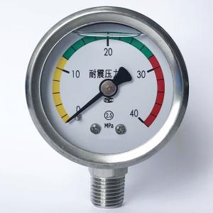Quality 2&quot; 40 MPa Lower Mount Manometer 1/4 NPT Colorful Dial All Stainless Steel Pressure Gauge wholesale