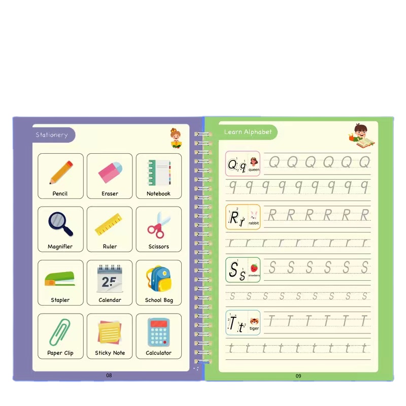 Hot Stamping Hard Cover Book Printing For School Reusable Writing Copybook