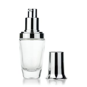 Quality Skin Care Packaging Cosmetic Glass Bottles 30ml With Lotion Pump wholesale