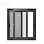 House Black Aluminum Sliding Window Frame 1.4mm Interior
