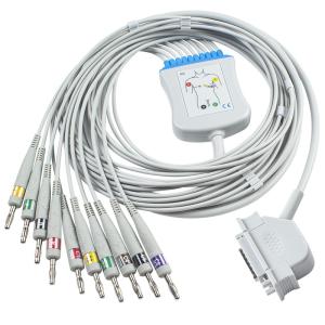 Quality GE Hellige ECG Cable For Cardiosys Monitor EK36 EK403 EK4 EK413 EK43 EK512 EK53 EKG IEC Banana 4.0 Connector wholesale