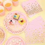 Biodegradable Pink Paper Plates And Napkins