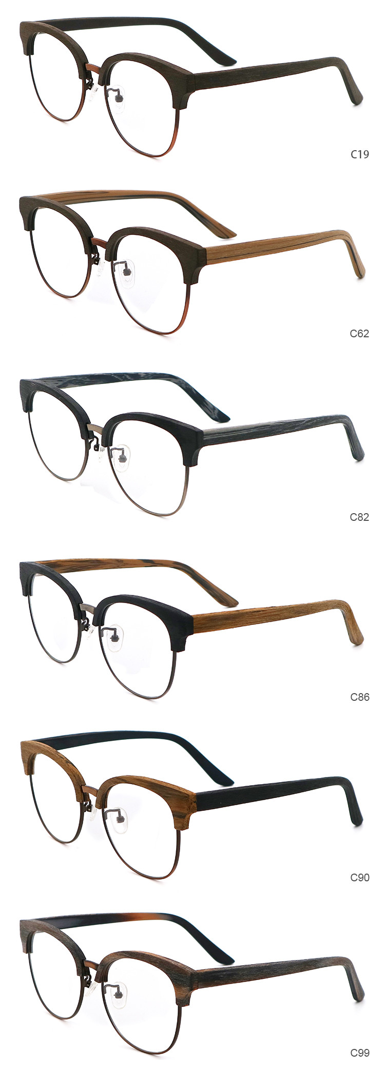 Compound Color Imitation Wood Acetate Glasses Frames MR 0462