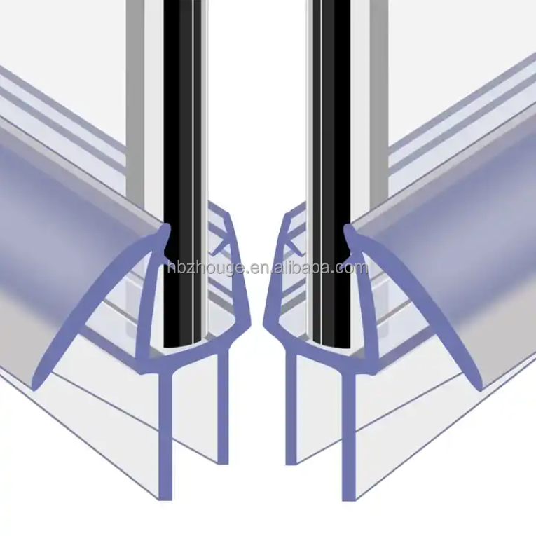 Shower Room/Cabins Sliding Glass Door Fittings Black White Gold Clear Plastic Sealing