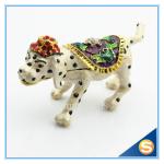 Dog Trinket Box Animal Jewelry Box Metal Pewter Enamel Gift Box Modern Home
