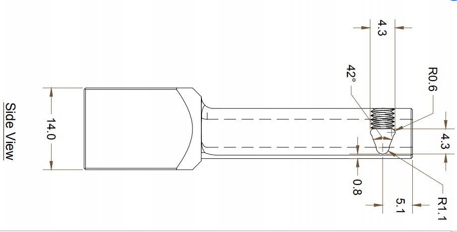 ISO9001 Certified 56.0mm Length Diamond Tool Holder