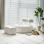 White Pink Bedroom Pedal Cashmere Lazy Sofa Chair Pine Frame