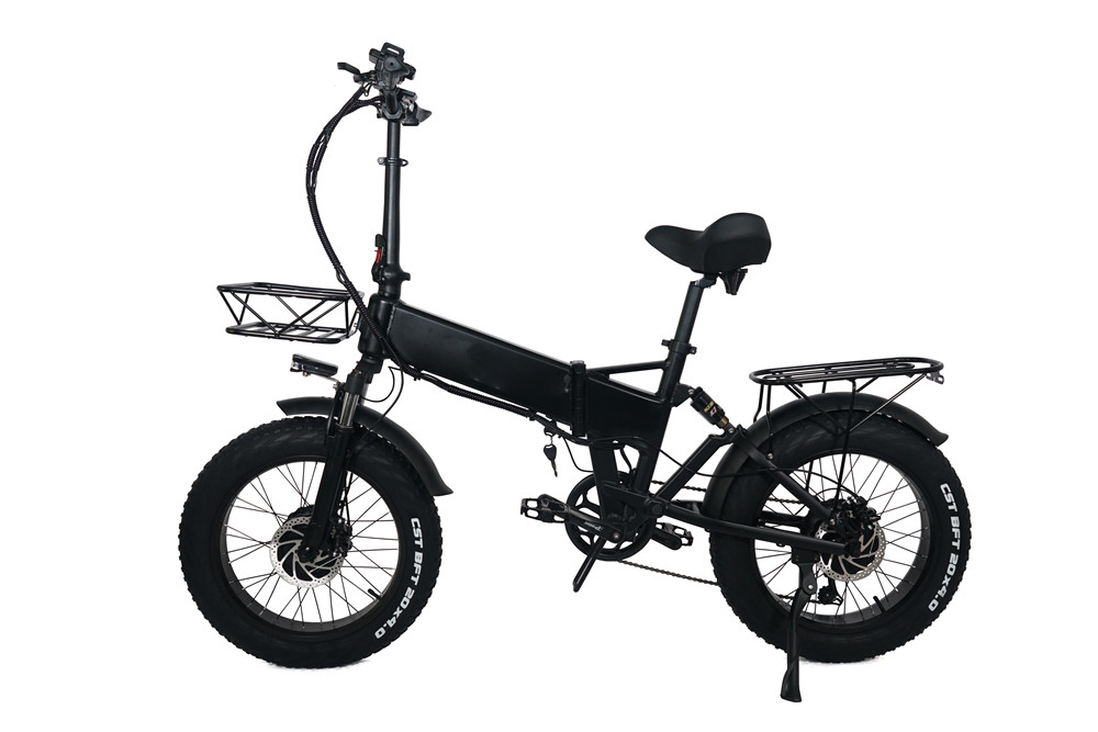 LCD Display 750W 20" Electric Fat Bike Folding Frame 48V 15Ah Full Suspension Ebike Rear Hub Motor