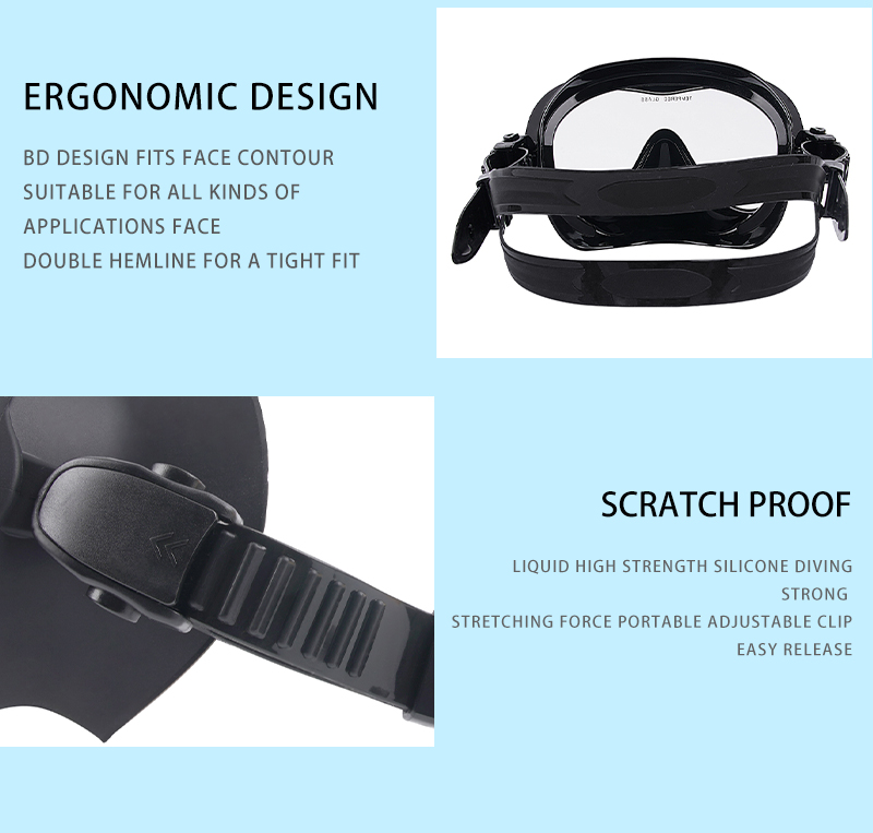 Customized Easybreath Snorkel Mask Diving Goggles And Breathing Tube Set
