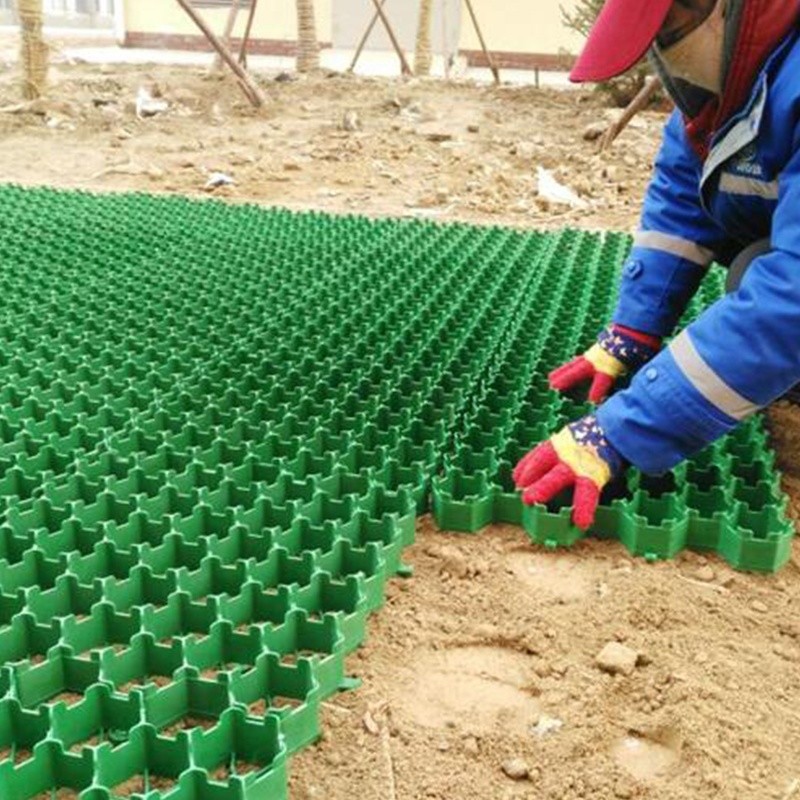 HDPE Grass Grid Manufacturer Plastic Gravel Paver Grid Grass Grid For Driveway And Parking Green Black Color
