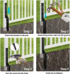 Pressure Treated Wood Fence Post Repair Kit with Heavy Duty Metal Support